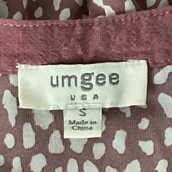 Umgee Dress Women Sz Small Polka Dot Linen Fringe Hem V-Neck Boho Flowy Boho - Picture 3 of 14